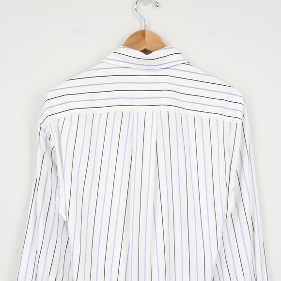 NWT Madewell Asymmetric Wrap Front Button-Up Shirt In Hydrangea Stripe Size 10 - Picture 7 of 14